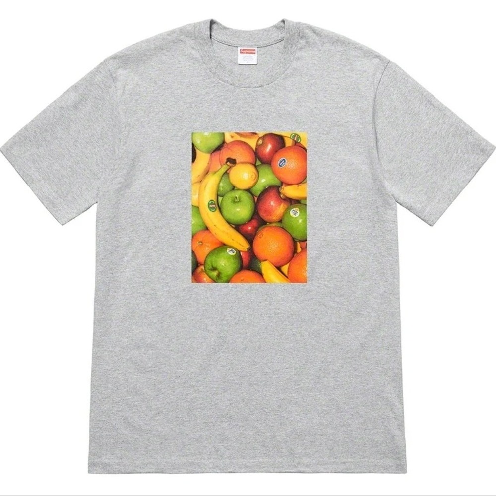 Supreme Mens Grey Fruits Tee SS19 Graphic T-Shirt Large